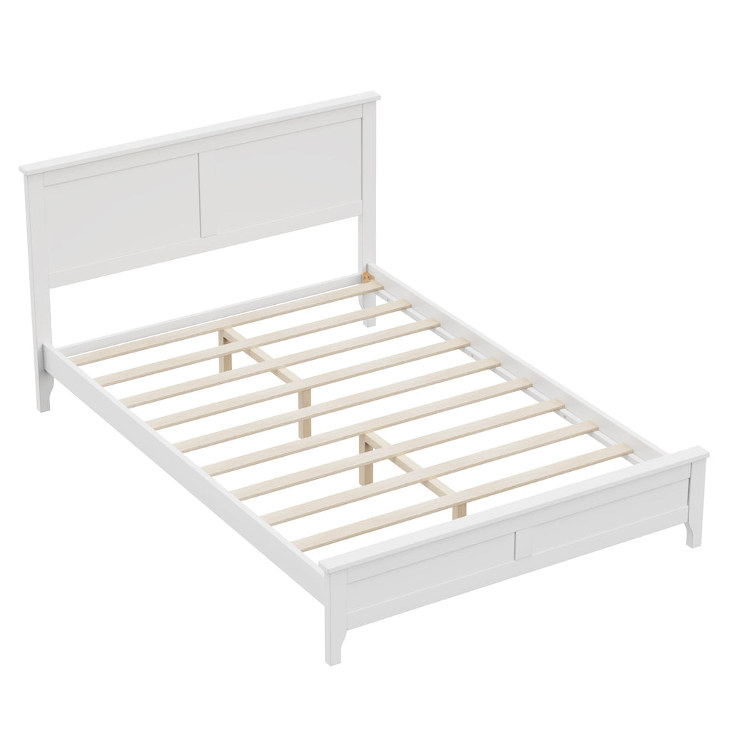 Solid wood full platform bed from Anthony & Home Modern Collection, showcasing a sleek, sturdy frame with a natural wood finish.