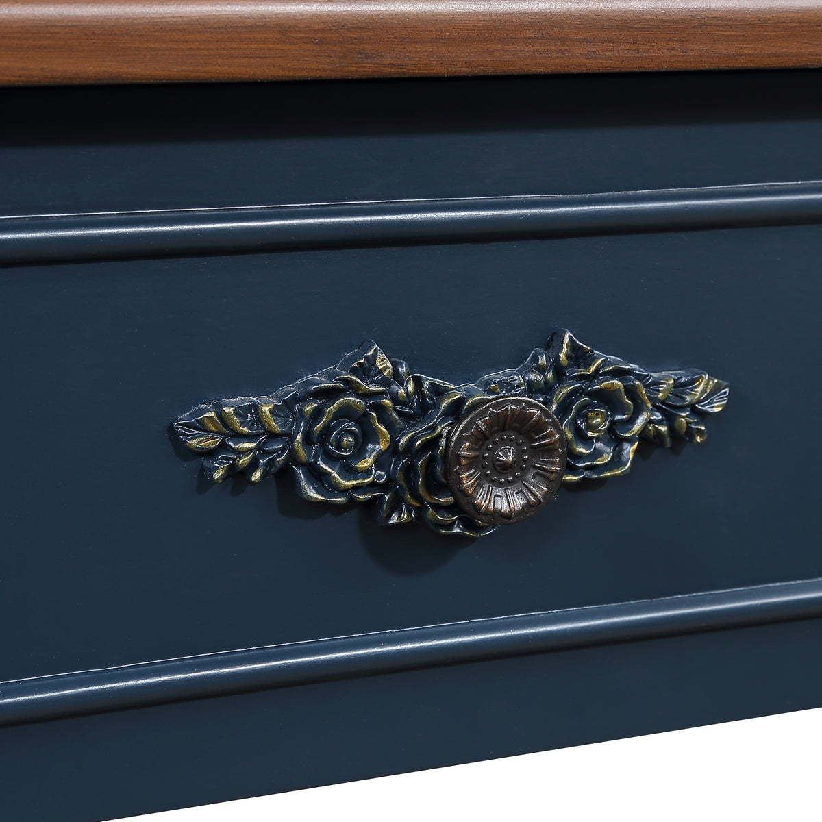 Solid wood half moon console table from Anthony & Home Studio Collection, showcasing smooth finish and elegant design.