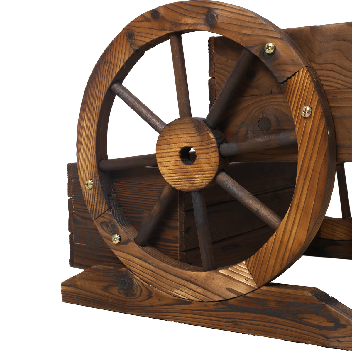 Solid wood garden cart with wheels, Anthony & Home studio wagon planter for flowers, herbs, and vegetables indoors or outdoors.