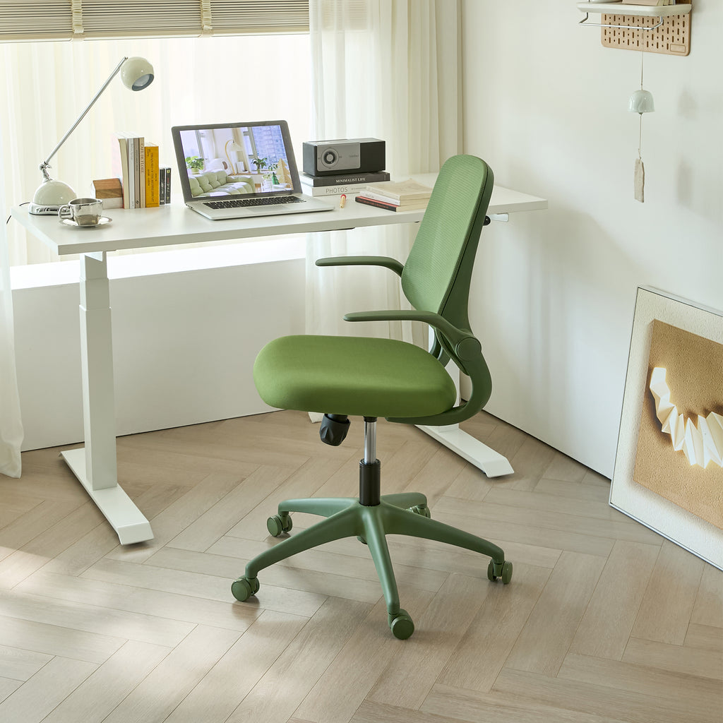Anthony & Home ergonomic green office chair with mesh back, height adjustable, rotating, supports up to 350 lbs.