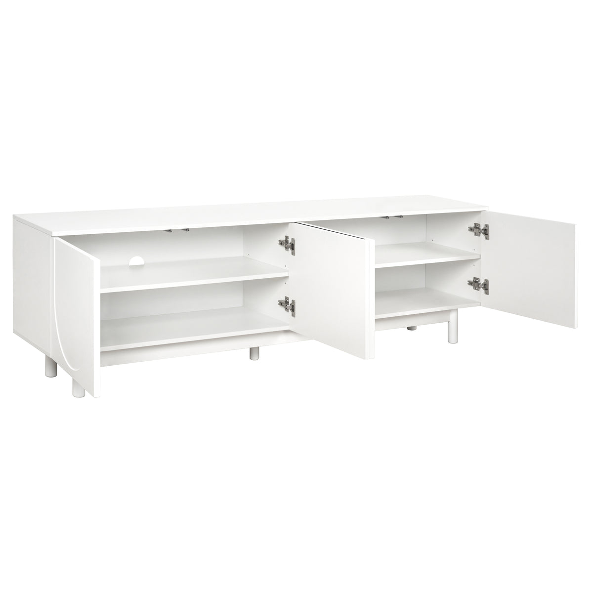 Studio Graceful TV stand with arch cabinets, solid wood legs, modern design from Anthony & Home.