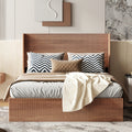 Anthony & Home Studio Lift-Storage Platform Bed Queen with sleek wooden frame and built-in storage drawers for bedroom organization
