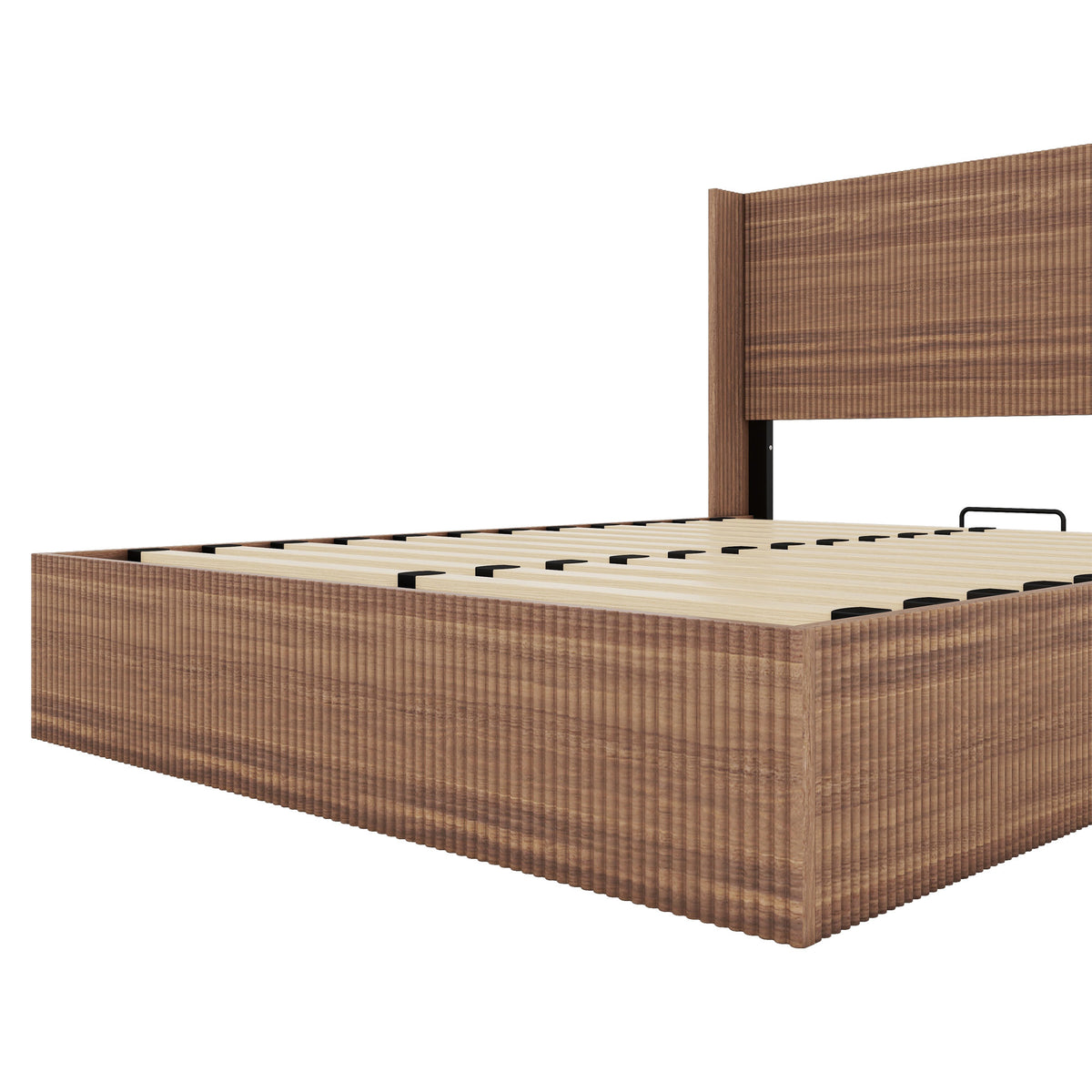 Queen Studio Lift-Storage Platform Bed by Anthony & Home with a modern design and built-in storage drawers in a cozy bedroom setting.