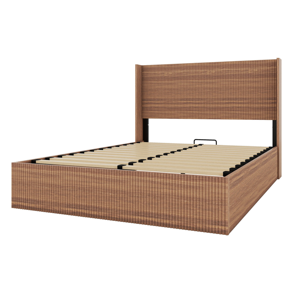 Queen Studio Lift-Storage Platform Bed by Anthony & Home with a sleek design, showing the bed's lift-up storage feature and modern frame.