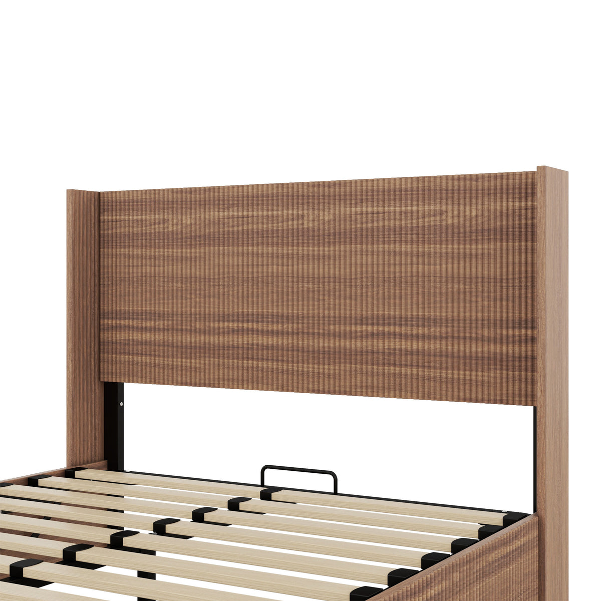 Queen Studio Lift-Storage Platform Bed by Anthony & Home with open storage drawers and sleek wooden frame.
