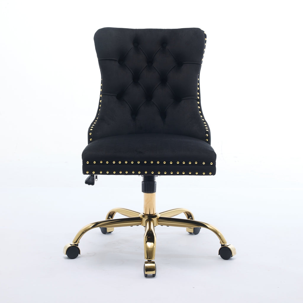 Anthony & Home Studio Velvet Tufted Office Chair with plush velvet upholstery and tufted backrest, modern ergonomic design.