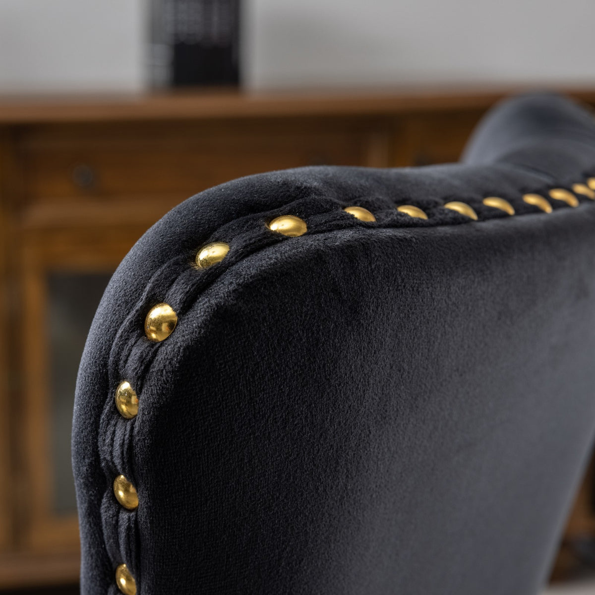 Anthony & Home Studio Velvet Tufted Office Chair with padded seat, backrest, and modern tufted design for comfortable workspace seating.