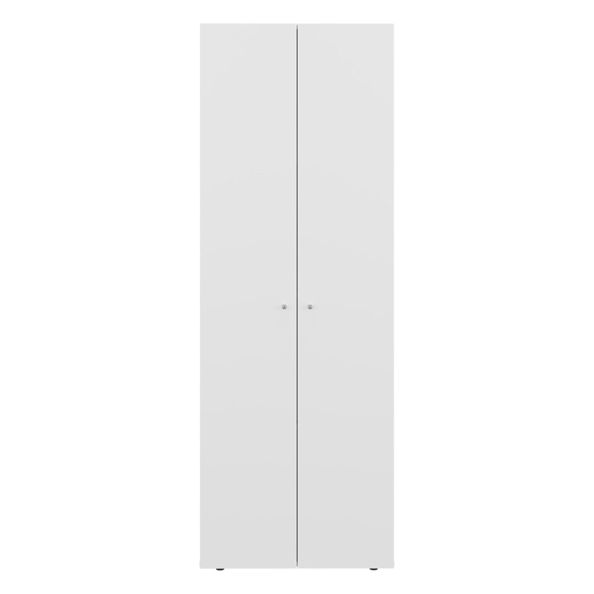 Anthony & Home Studio White engineered wood closet system with four shelves for organized storage.