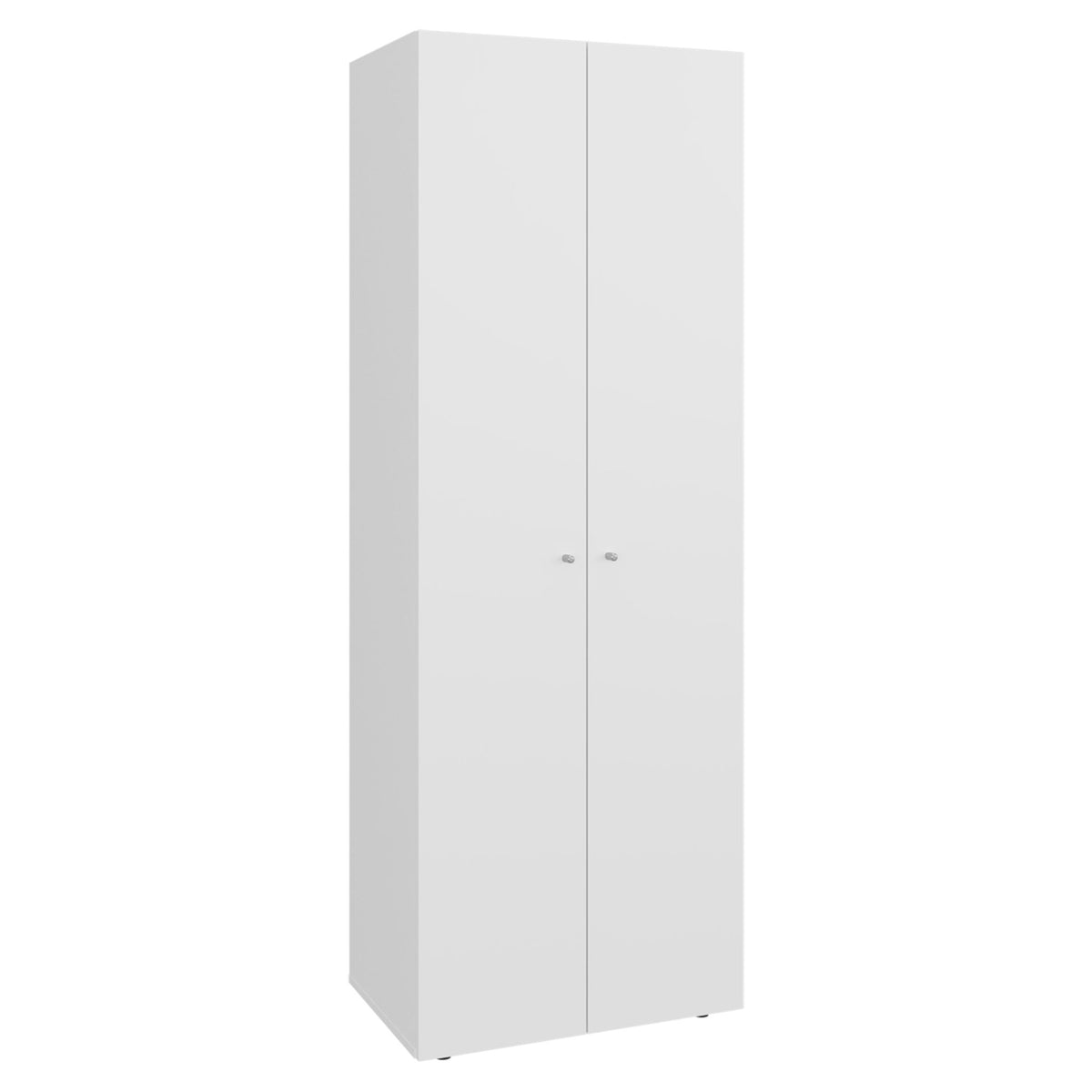 Anthony & Home Studio White engineered wood closet system with four spacious shelves for organized storage.