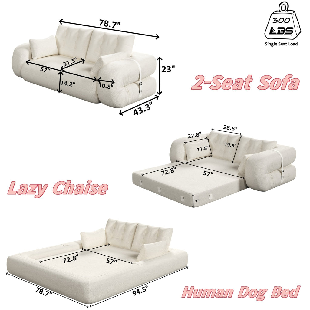 Comfortable Teddy Fabric Sofa Bed 3-in-1 by Anthony & Home, featuring plush upholstery and versatile design for living rooms or guest spaces.