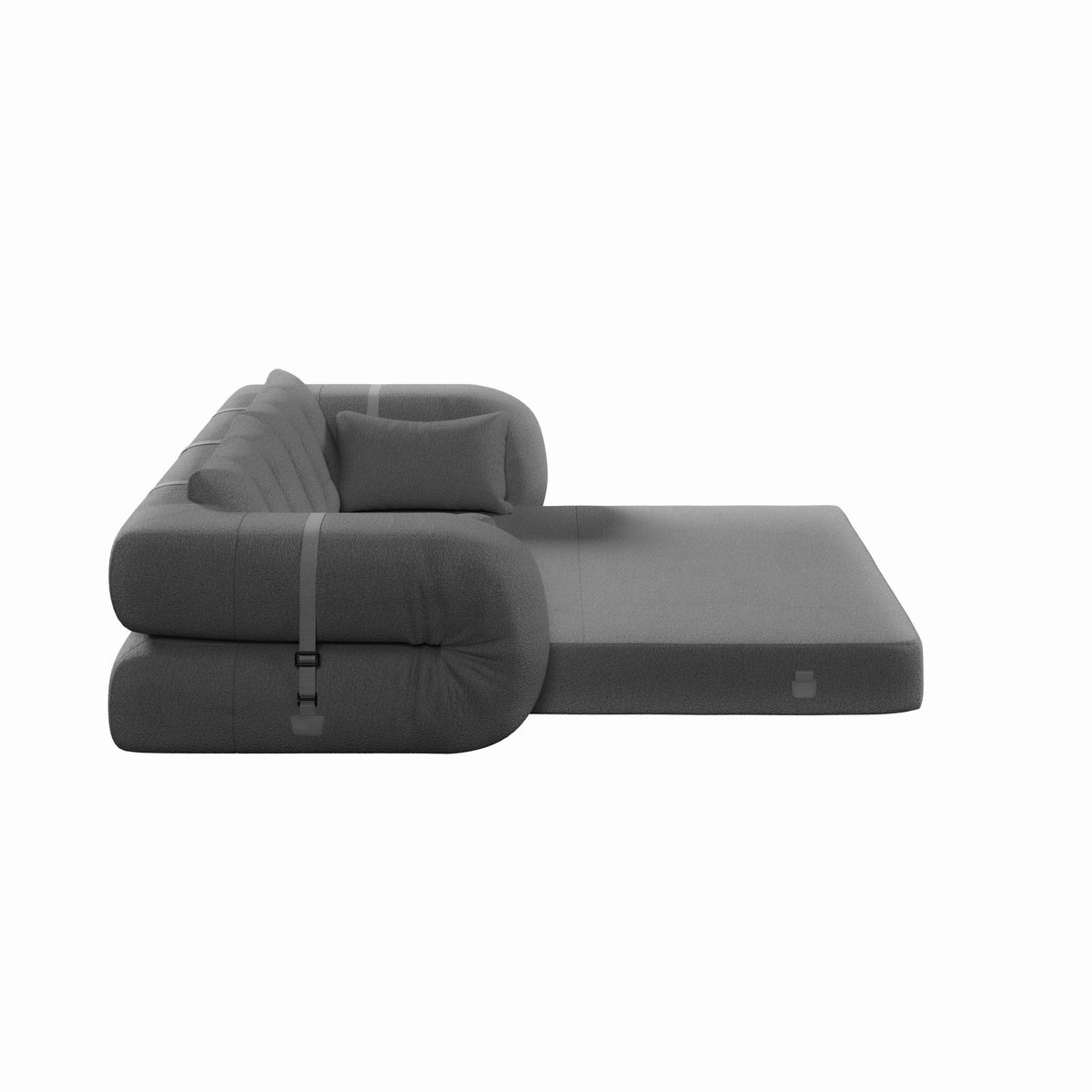 Anthony & Home Teddy Fabric Sofa Bed 3-in-1 studio in beige with plush cushions and convertible design for versatile use