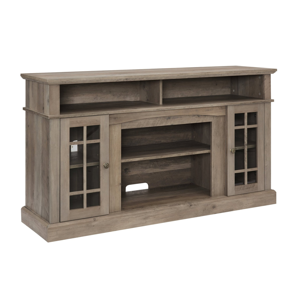 Anthony & Home gray wash finish television media console with sleek design and ample storage space.