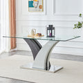 Anthony & Home tempered glass dining table with MDF legs from the Studio Collection, showcasing a sleek, modern design.