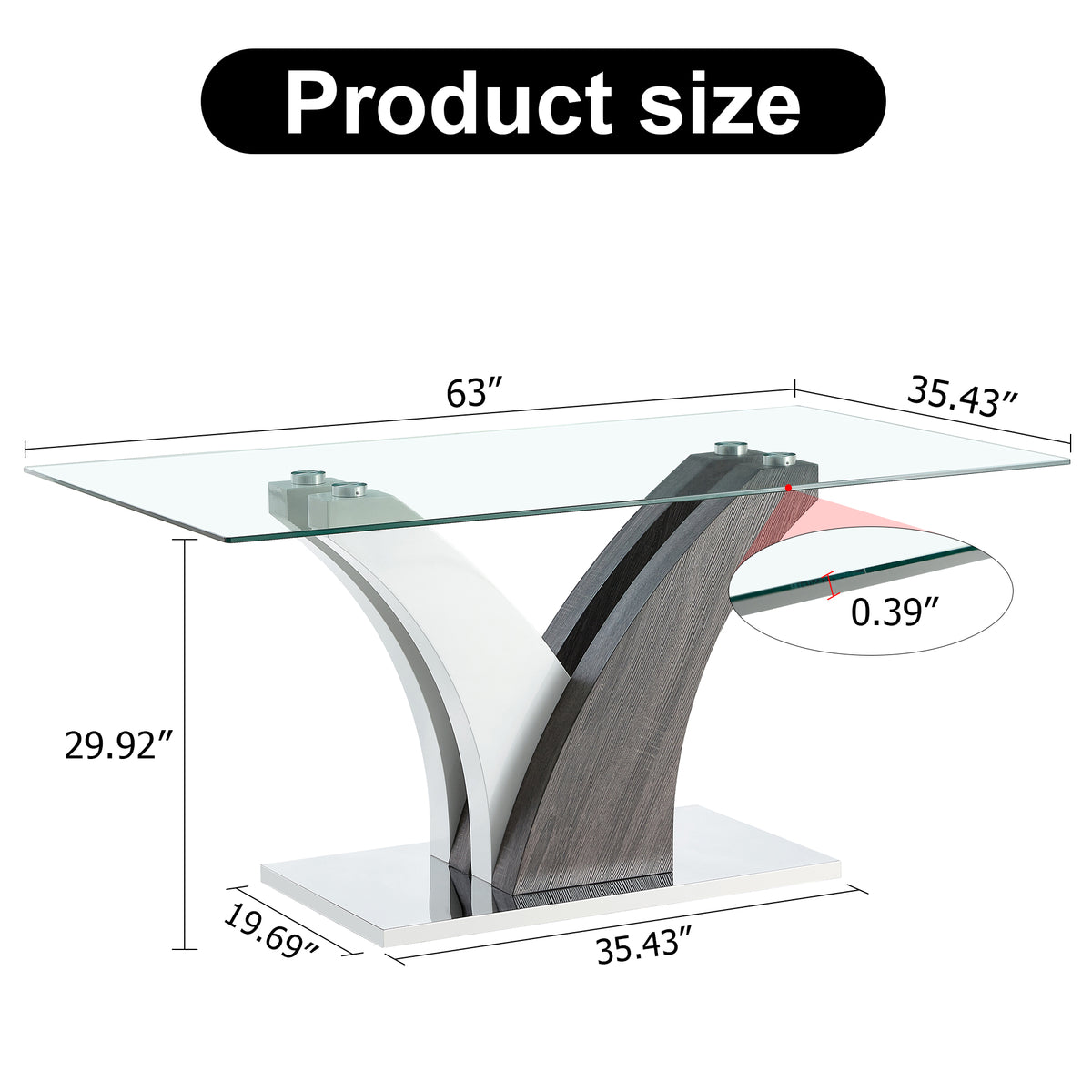 Tempered glass dining table with MDF legs from Anthony & Home's Studio Collection, showcasing a sleek, modern design.