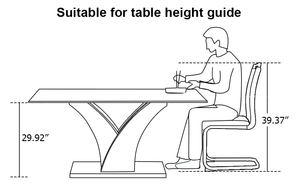 Anthony & Home tempered glass dining table with MDF legs from the Studio Collection, showcasing a sleek, modern design.