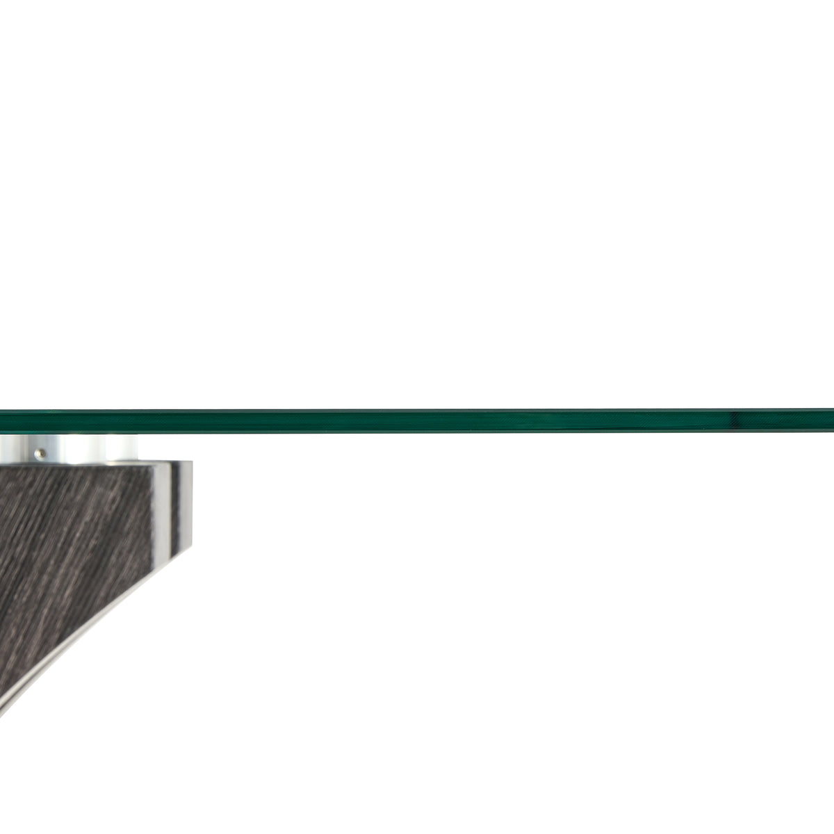 Tempered glass dining table with MDF legs from Anthony & Home's Studio Collection, featuring a sleek modern design.