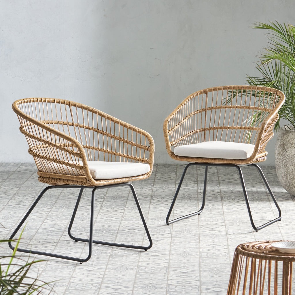 Anthony & Home Terry outdoor chair set with PE rattan frames and cushions, part of the premium limited edition collection.