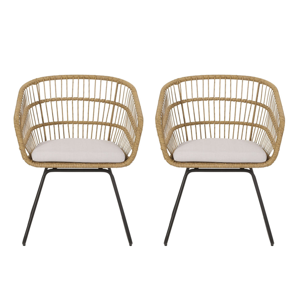 Anthony & Home outdoor chair set with PE rattan frames and cushions, part of the limited edition premium outdoor furniture collection.