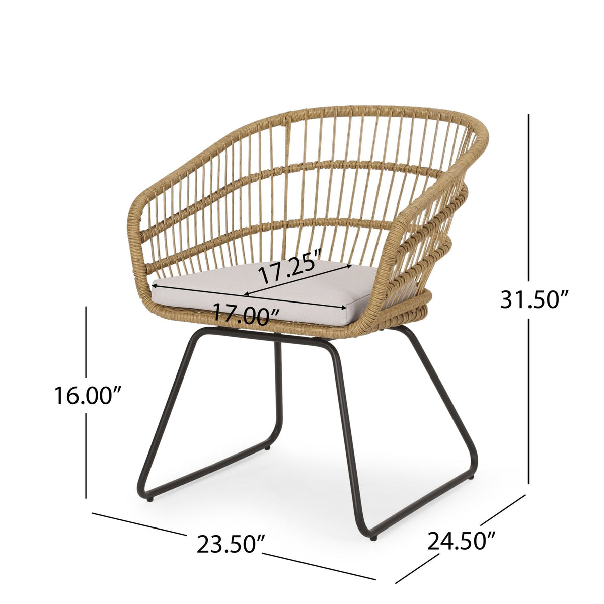 Anthony & Home outdoor chair set with PE rattan frames and cushions, part of the premium limited edition collection.