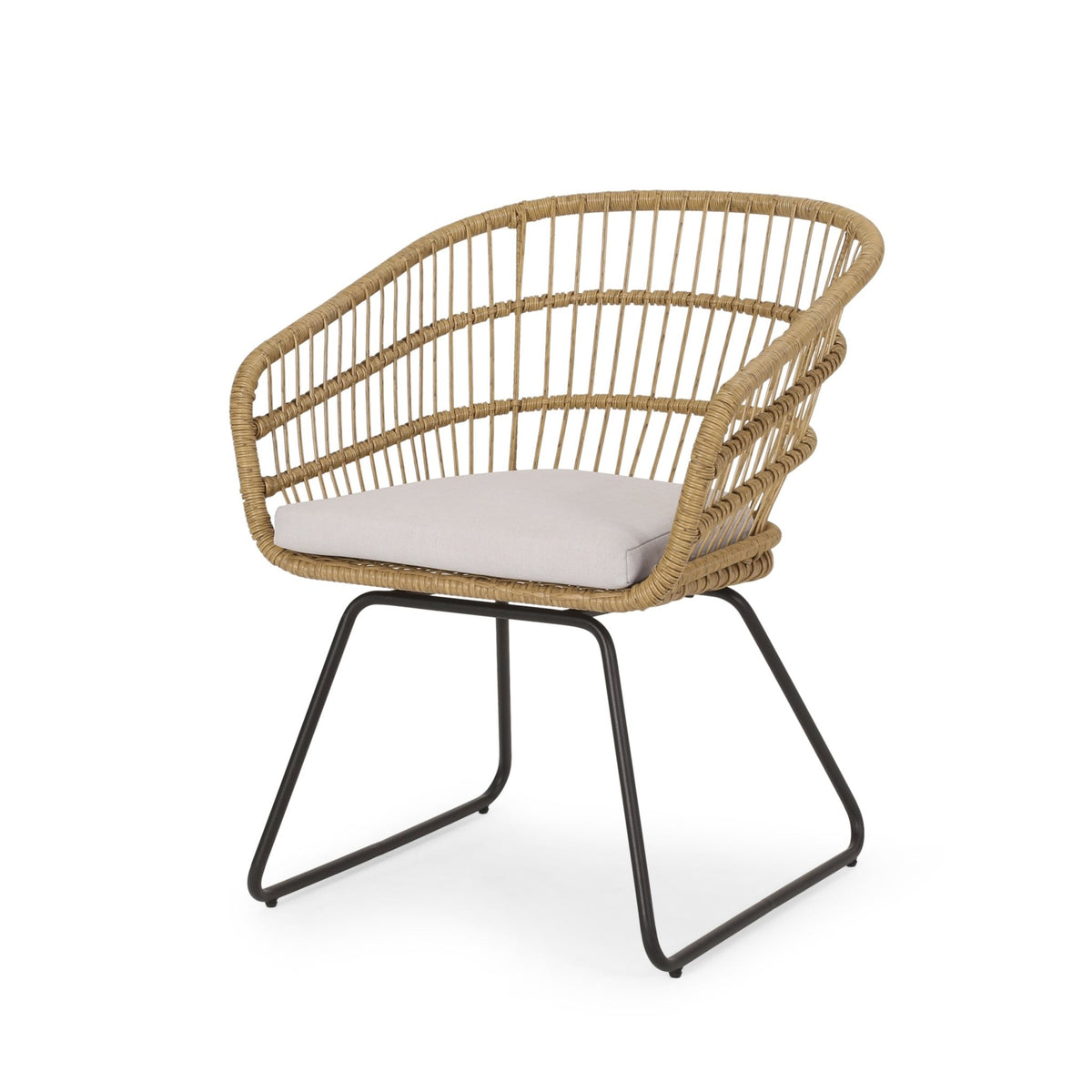 Anthony & Home Terry outdoor chair set in PE rattan with cushions, premium limited edition patio furniture for outdoor relaxation.