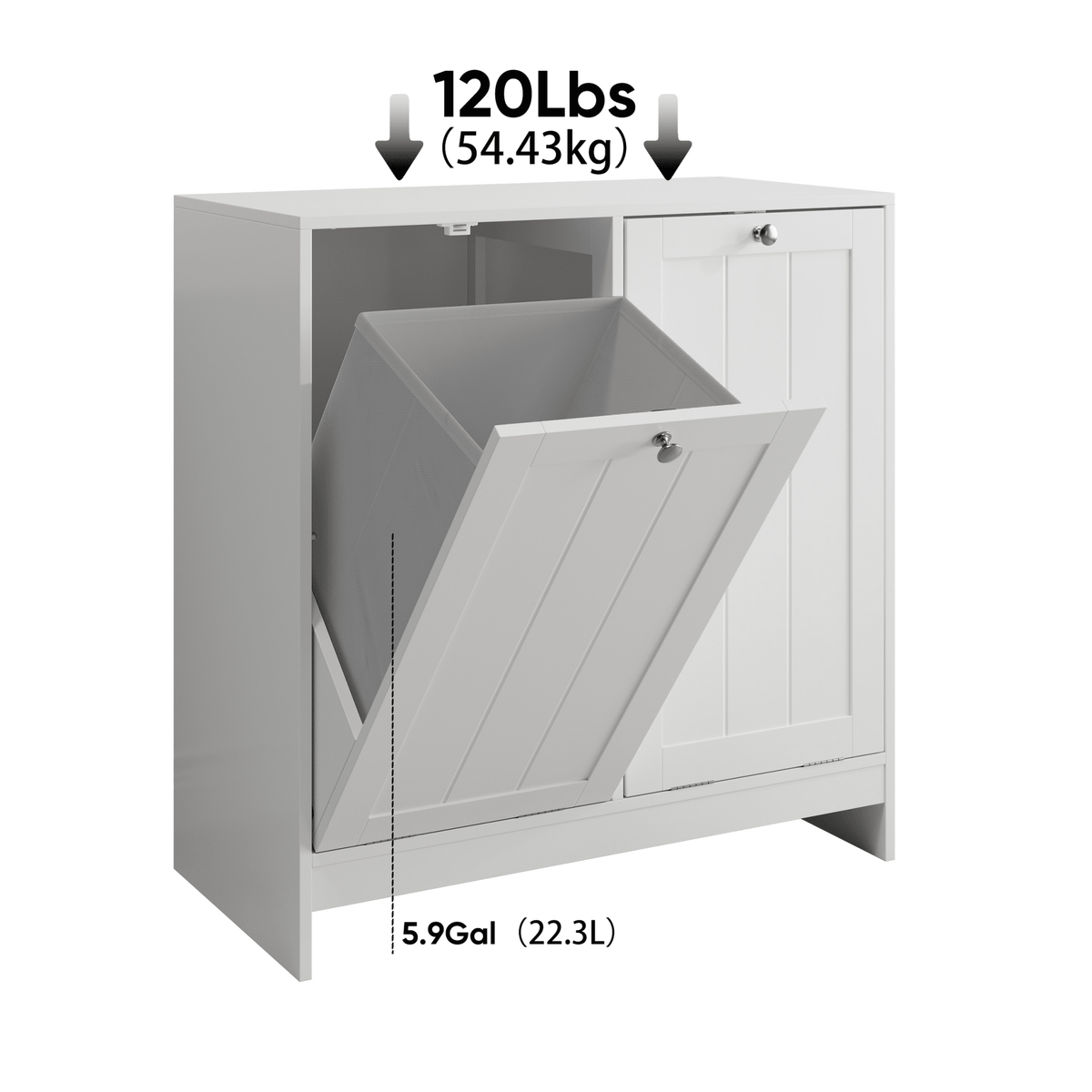 Lacquered white limited edition tilted laundry hamper by Anthony & Home with sleek, modern design and sturdy construction.