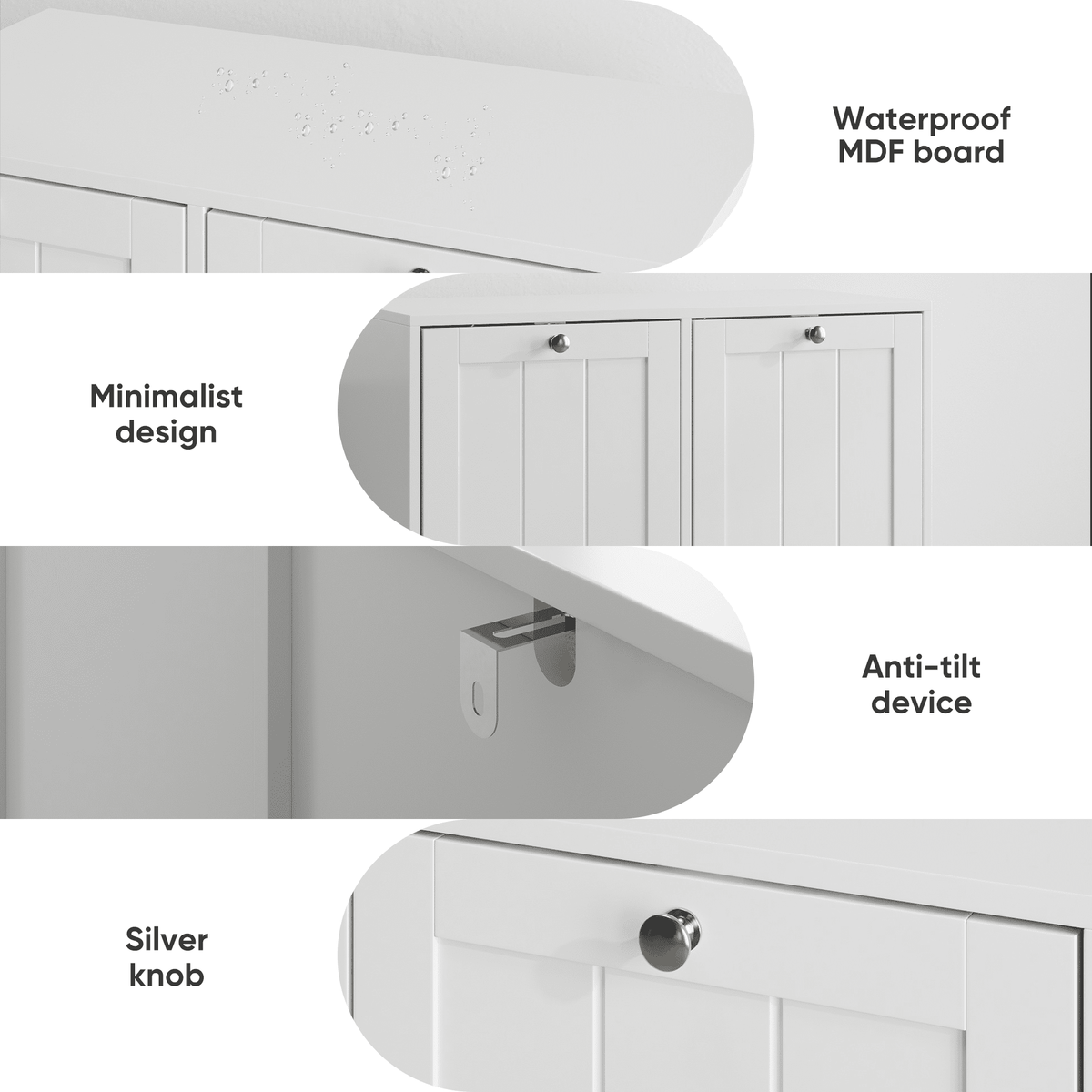 White lacquered tilted laundry hamper by Anthony & Home, limited edition with modern design and sturdy construction.