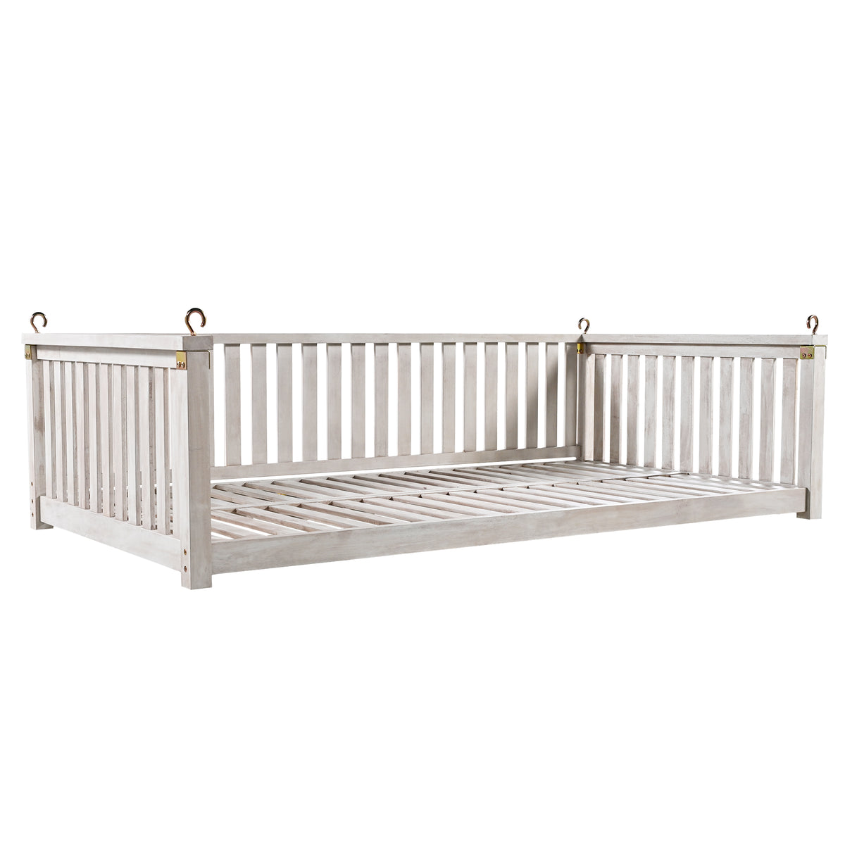 Anthony & Home Topmax Studio solid wood twin size porch swing with ropes, showing the sturdy wooden frame and comfortable seating.