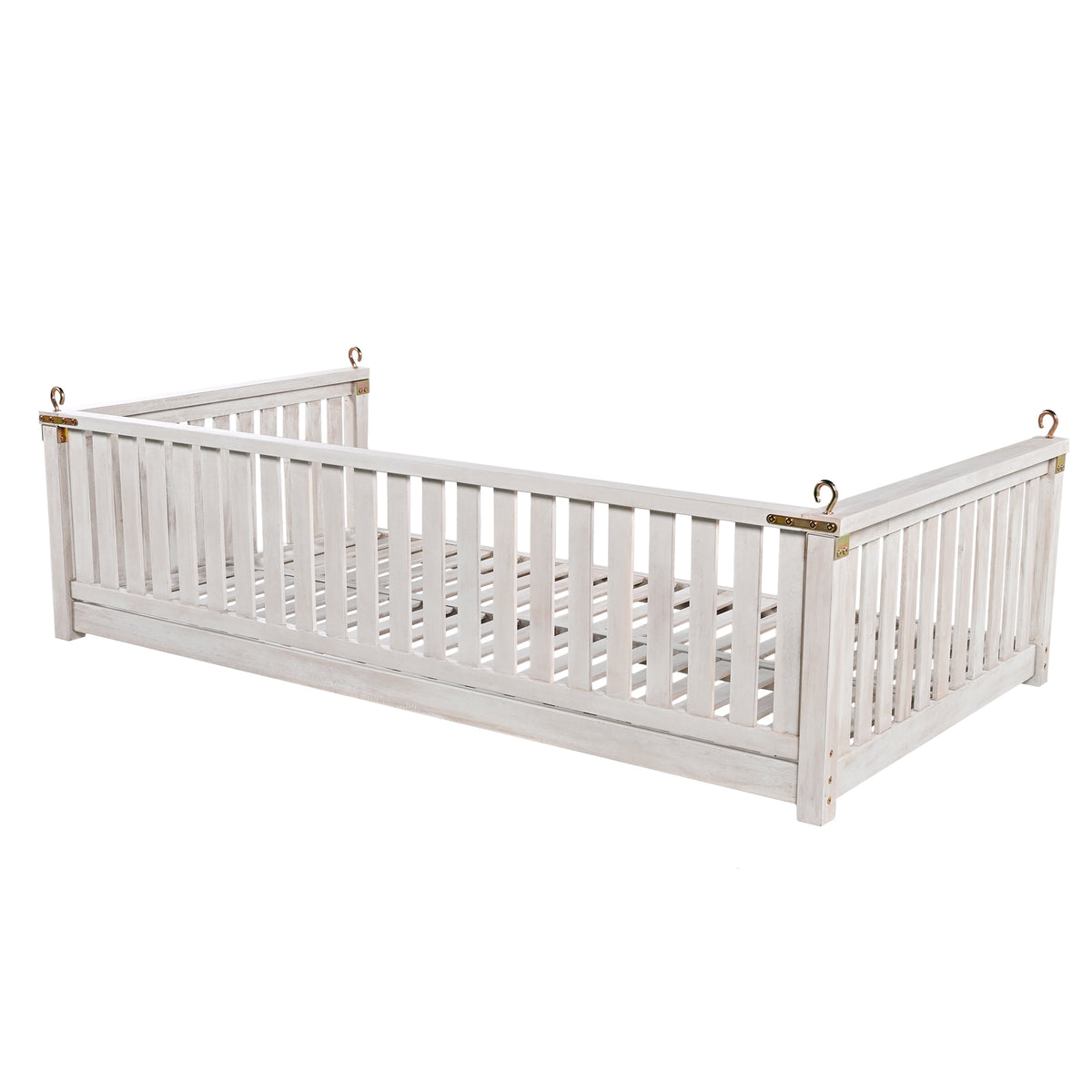 Anthony & Home Topmax Studio solid wood twin size porch swing with ropes, featuring a sturdy design and comfortable seating.