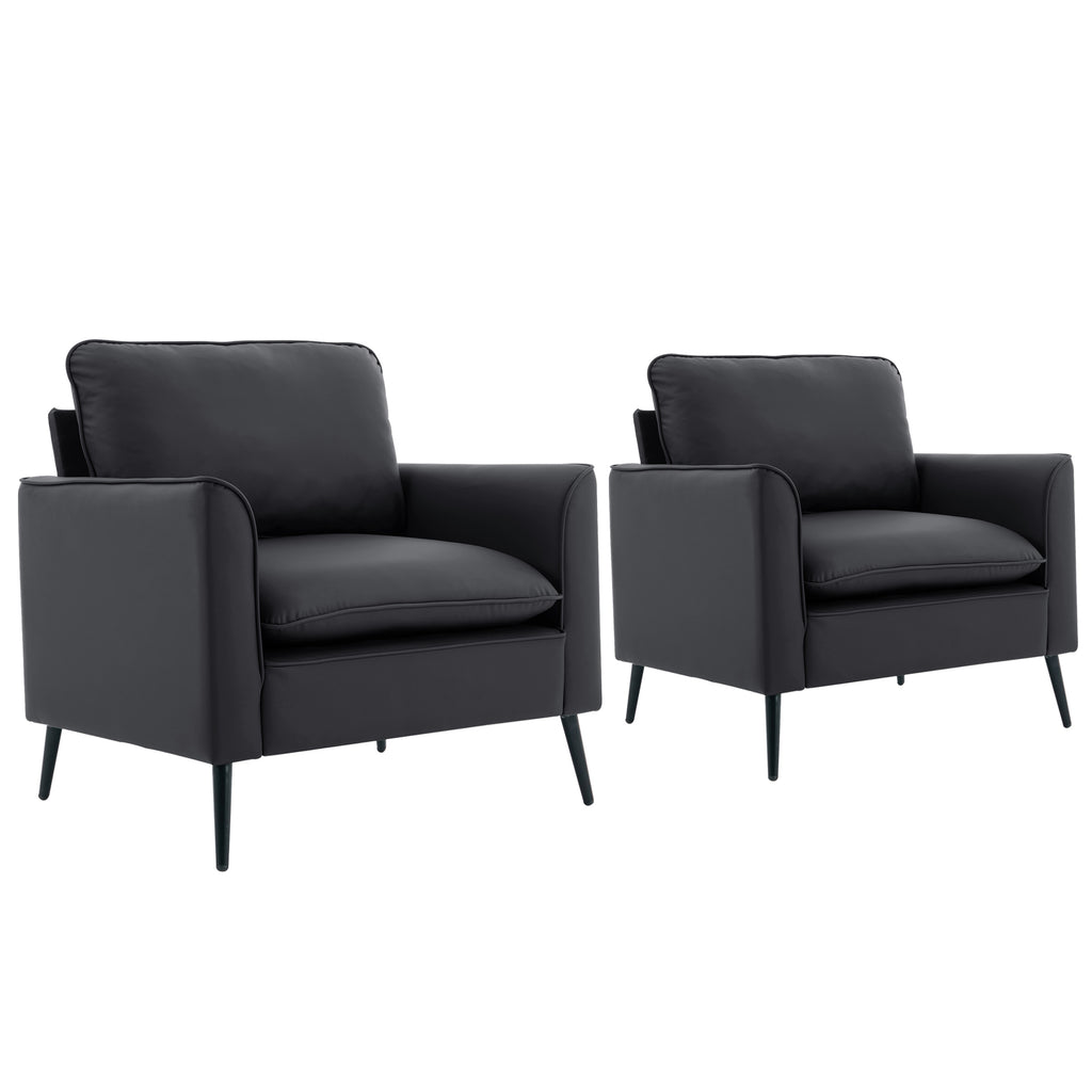 Retro leather sofa and chair set by Anthony & Home featuring Nordic style, limited edition, in warm brown leather.