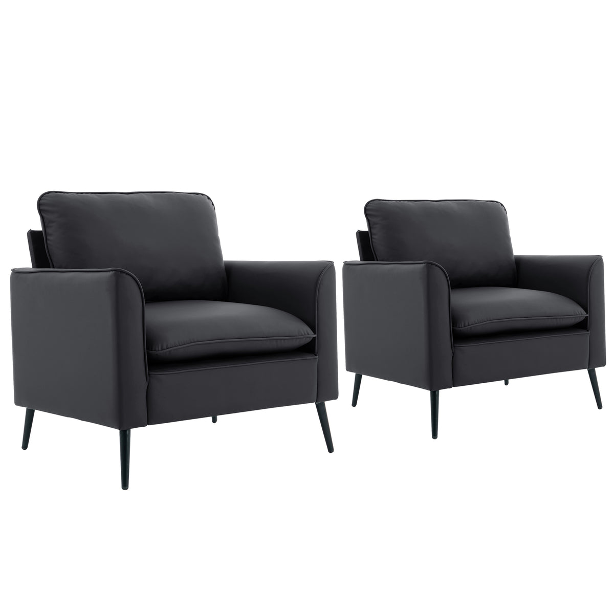 Retro leather sofa and chair set by Anthony & Home featuring Nordic style, limited edition, in warm brown leather.