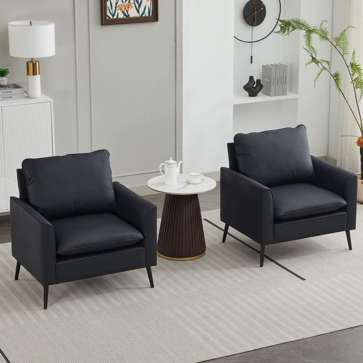 Anthony & Home Ts Nordic retro leather sofa and chair set, limited edition, with stylish leather upholstery and modern design.