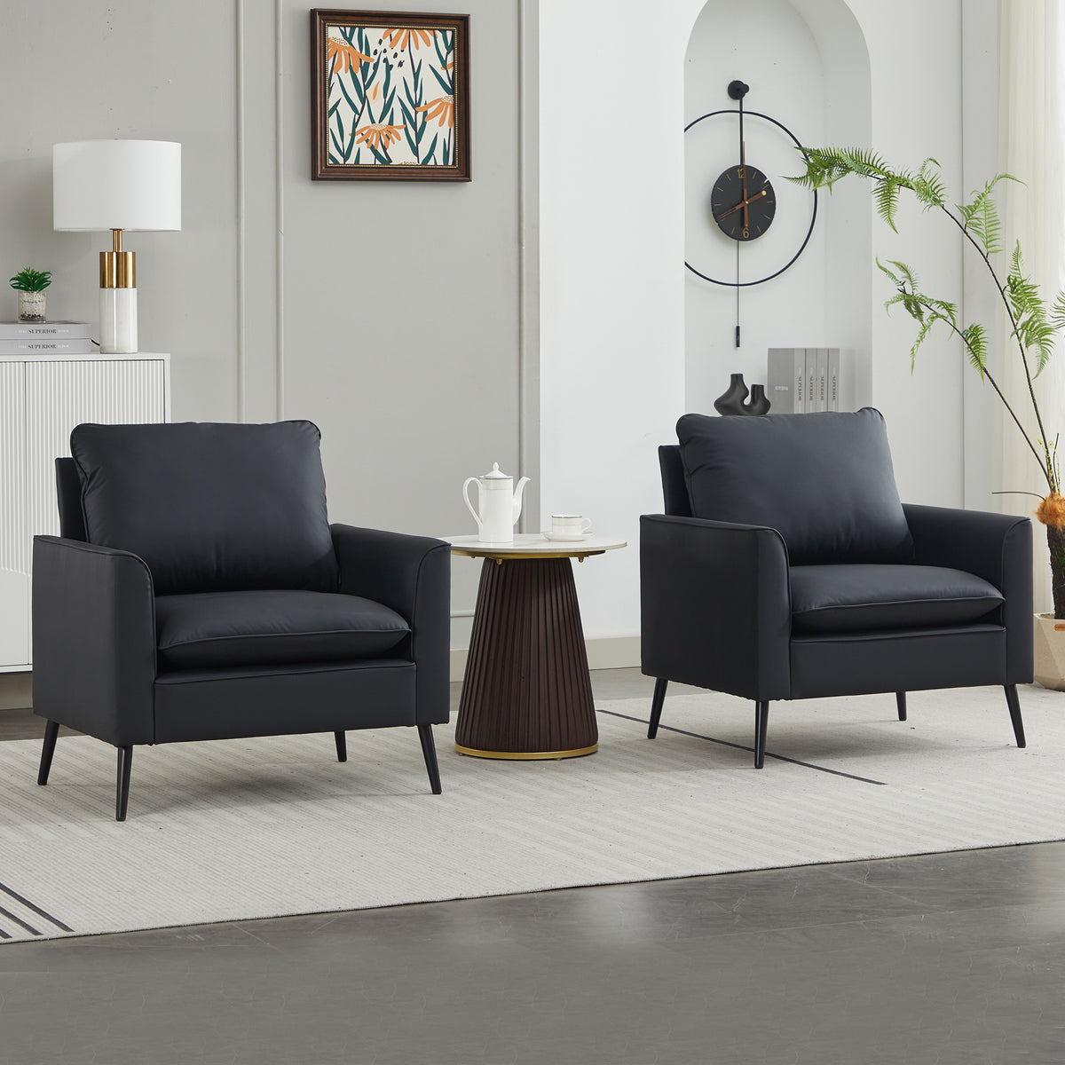 Anthony & Home Ts Nordic retro leather sofa and chair set, limited edition, featuring vintage-inspired design and rich leather upholstery.