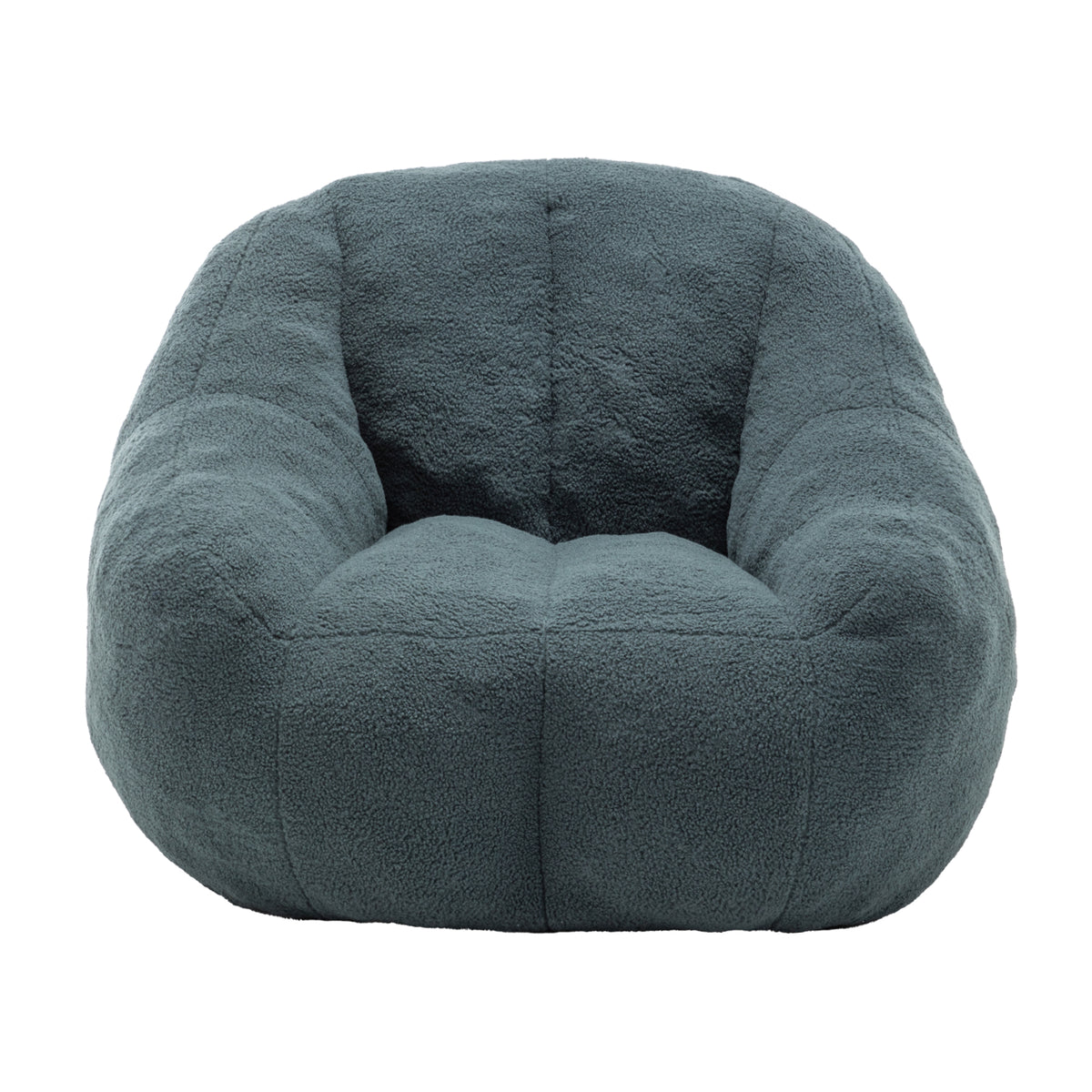 Studio green Anthony & Home tufted memory foam bean bag chair with plush fabric and cozy cushioning.