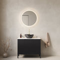 Anthony & Home Turio 30-inch vanity with Carrara stone countertop and modern design, featuring sleek cabinetry and fixtures.