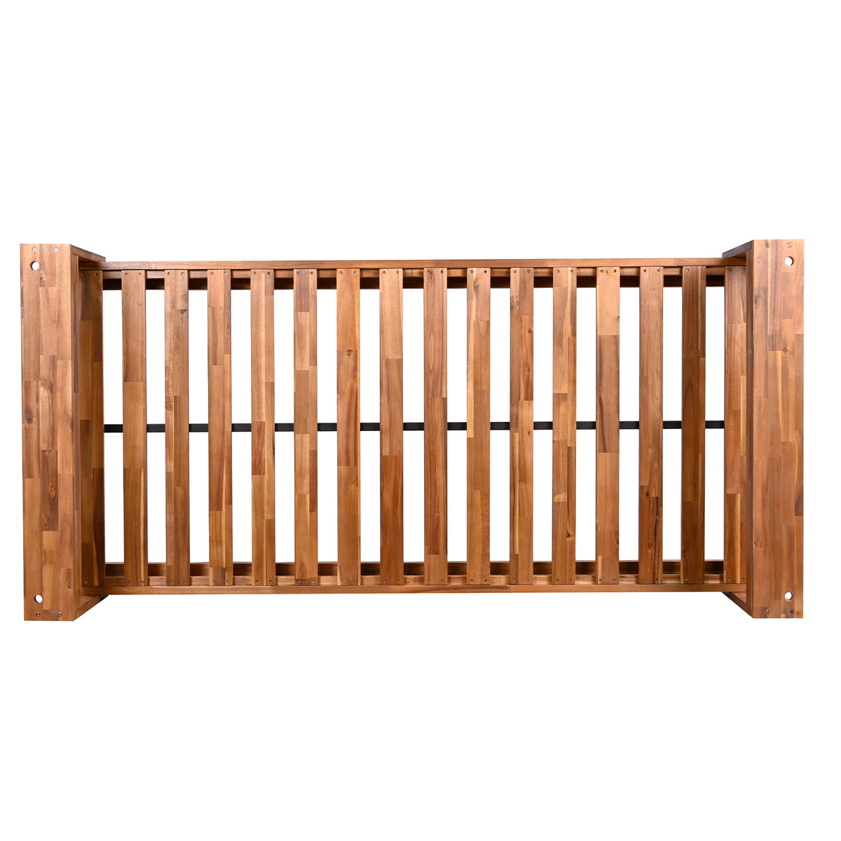Twin size Anthony & Home acacia wood porch swing bed with hemp ropes in natural finish, showcasing the stylish and sturdy design.