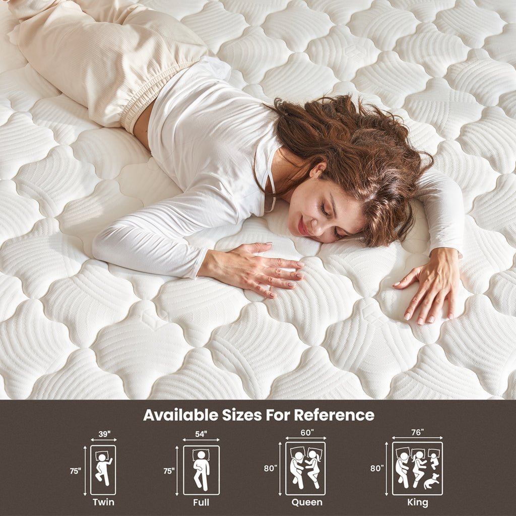 Twin size Anthony & Home memory foam hybrid mattress with pocket springs and zoned support, showing the mattress surface and plush fabric.