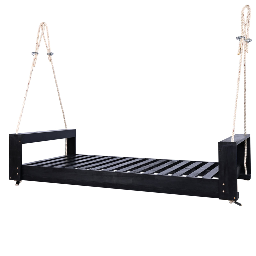 Twin size porch swing bed made from acacia wood with weather-resistant finish, part of Anthony & Home’s minimalist collection.