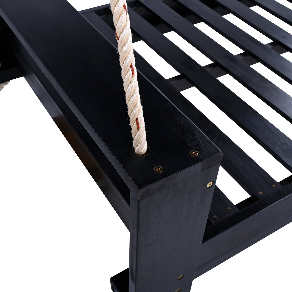 Twin size porch swing bed made from Acacia wood with weather-resistant finish, from Anthony & Home Minimalist Collection.