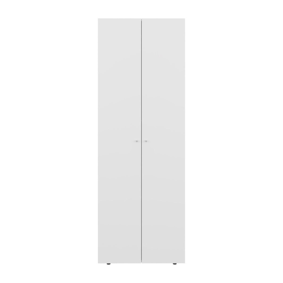 White engineered wood two-door closet armoire by Anthony & Home, featuring ample storage and sleek design for modern interiors.
