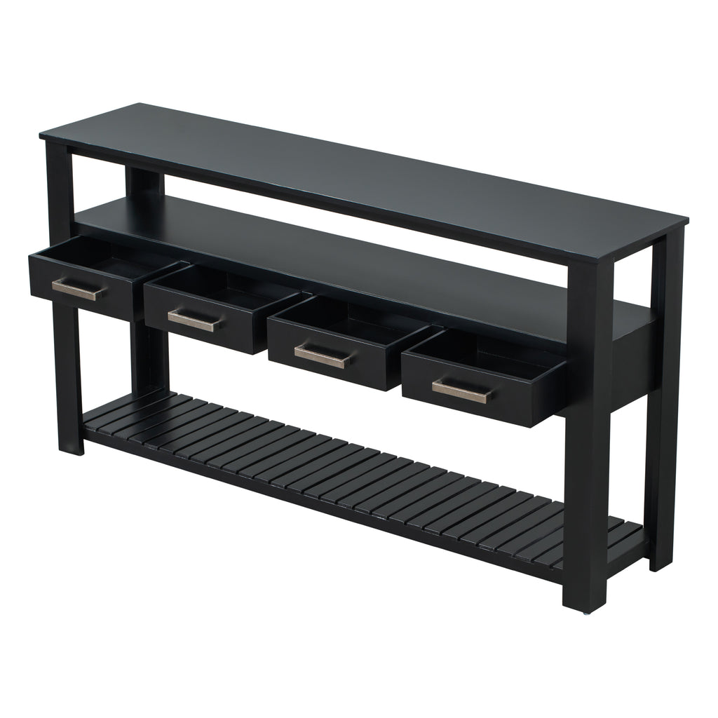 Anthony & Home U Style Signature painted black console table with sleek design and modern look, shown in a stylish interior setting.