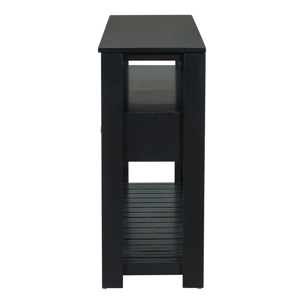 Anthony & Home U Style Signature Painted Black Console Table with sleek design and modern finish, ideal for entryways or living rooms.
