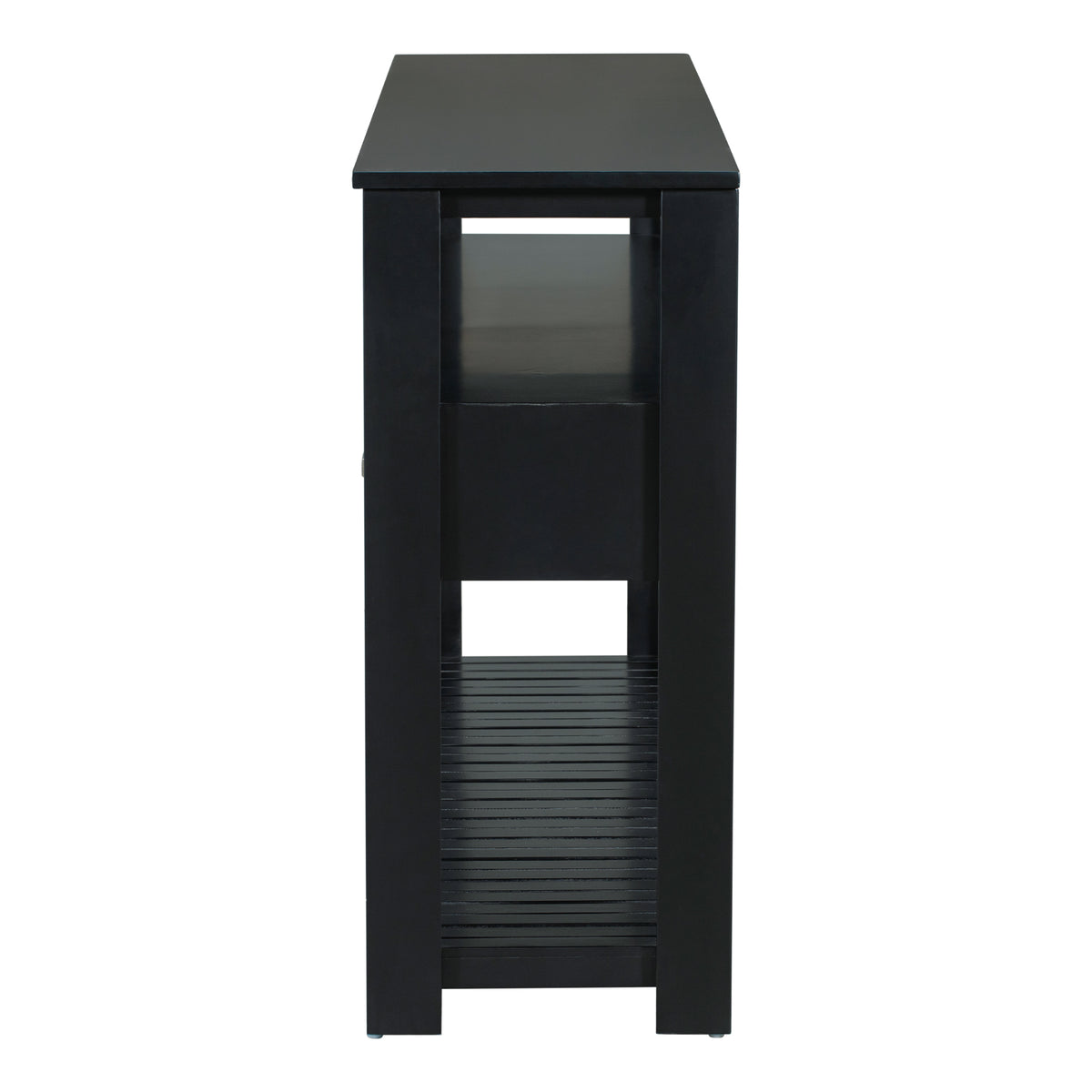 Anthony & Home U Style Signature Painted Black Console Table with sleek design and modern finish, ideal for entryways or living rooms.