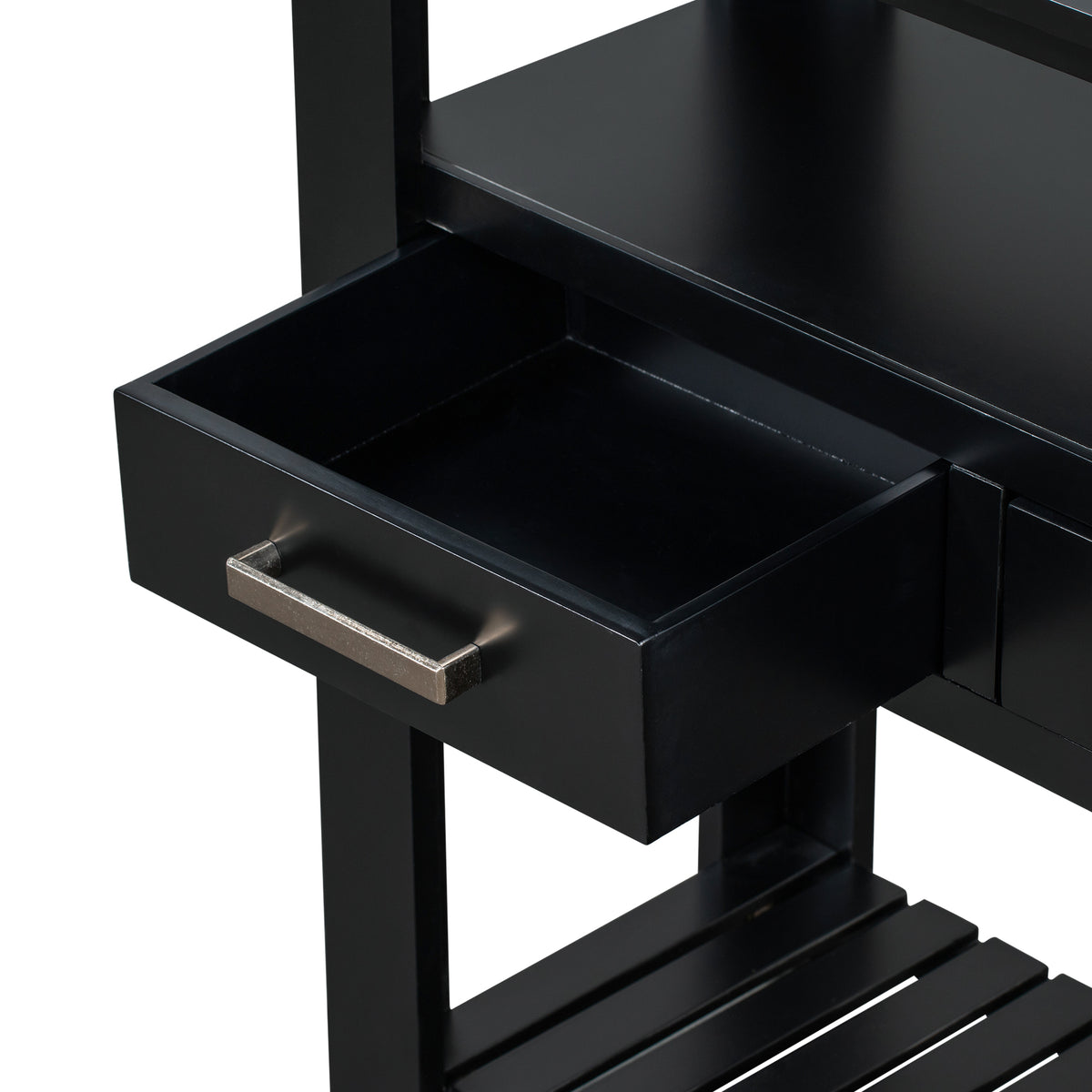 Anthony & Home U Style Signature Painted Black Console Table with sleek design and smooth surface.