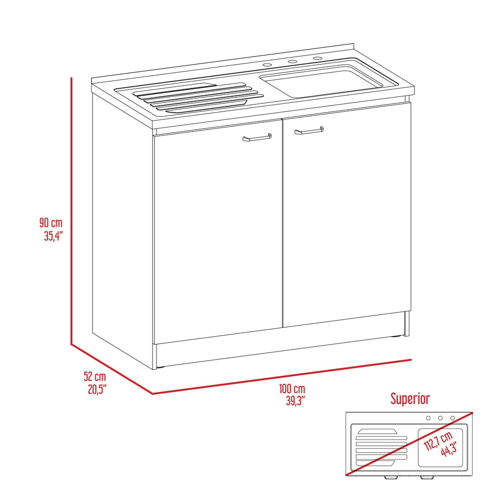 Stainless steel utility sink on countertop by Anthony & Home, ideal for laundry or garage use.