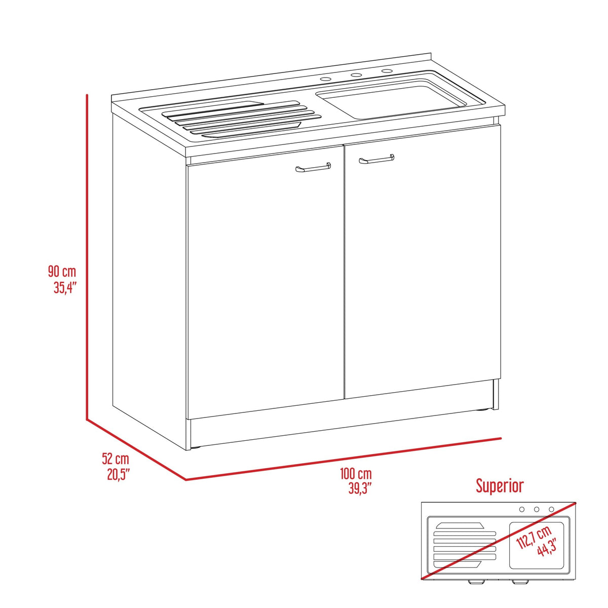 Stainless steel utility sink on countertop by Anthony & Home, ideal for laundry or garage use.