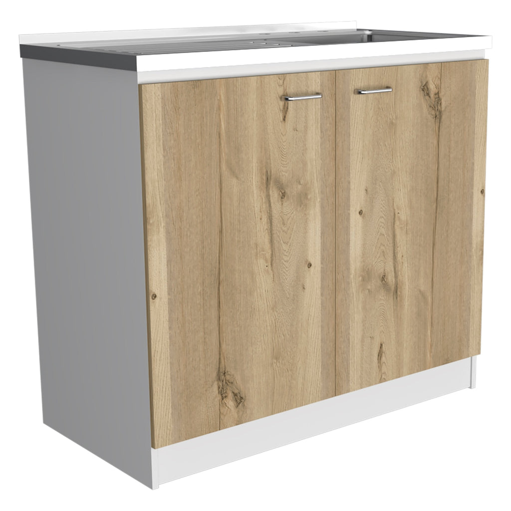 Anthony & Home stainless steel utility sink on a countertop, designed for durable and functional laundry or utility room use.