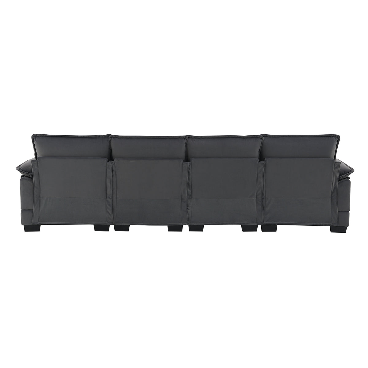 Velvet U-shaped sectional sofa with chaise from Anthony & Home Luxe Collection, featuring plush upholstery and modern design.