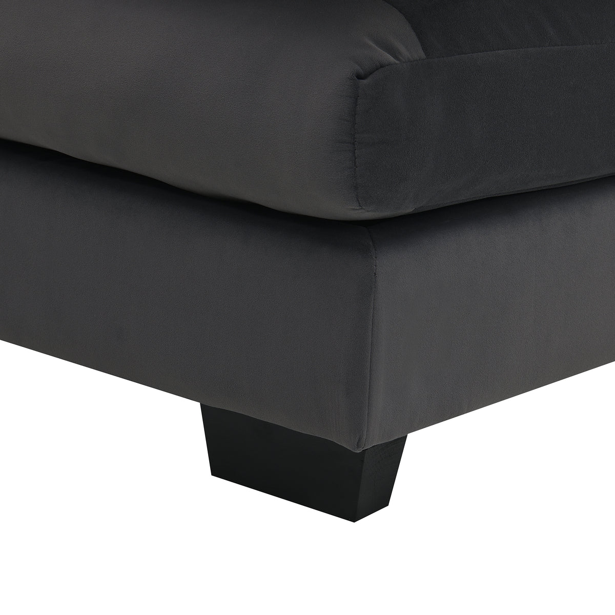 Velvet U-shaped sectional sofa with chaise from Anthony & Home Luxe Collection, featuring plush upholstery and modern design.
