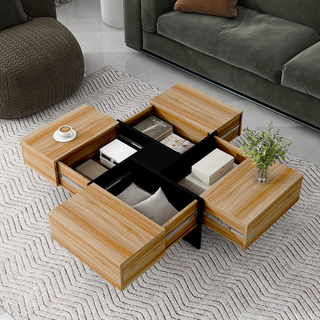 Anthony & Home Wallace Collection coffee table with hidden storage, featuring a sleek design and wood finish.