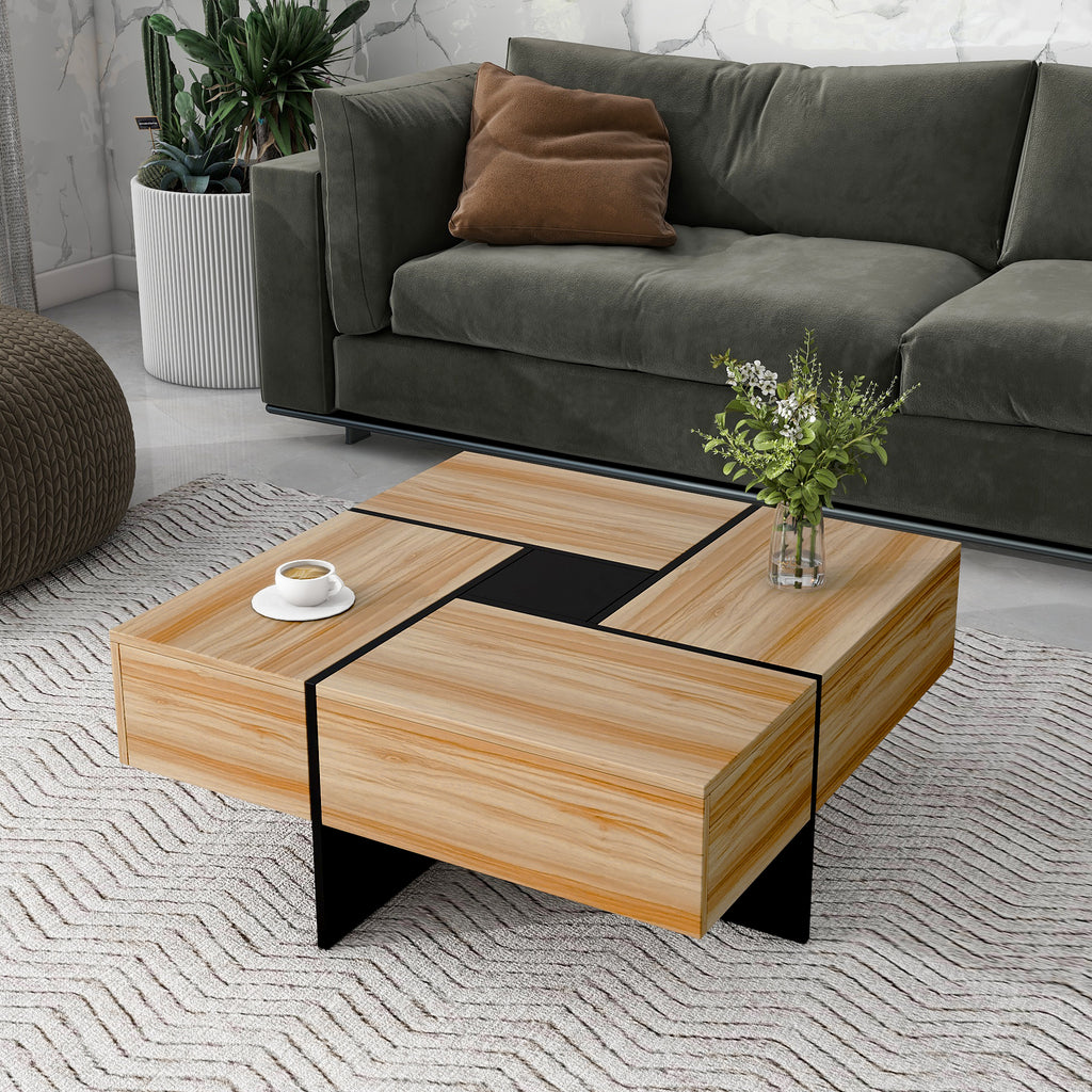 Anthony & Home Wallace Collection coffee table with hidden storage, featuring a stylish wooden surface and sleek design.